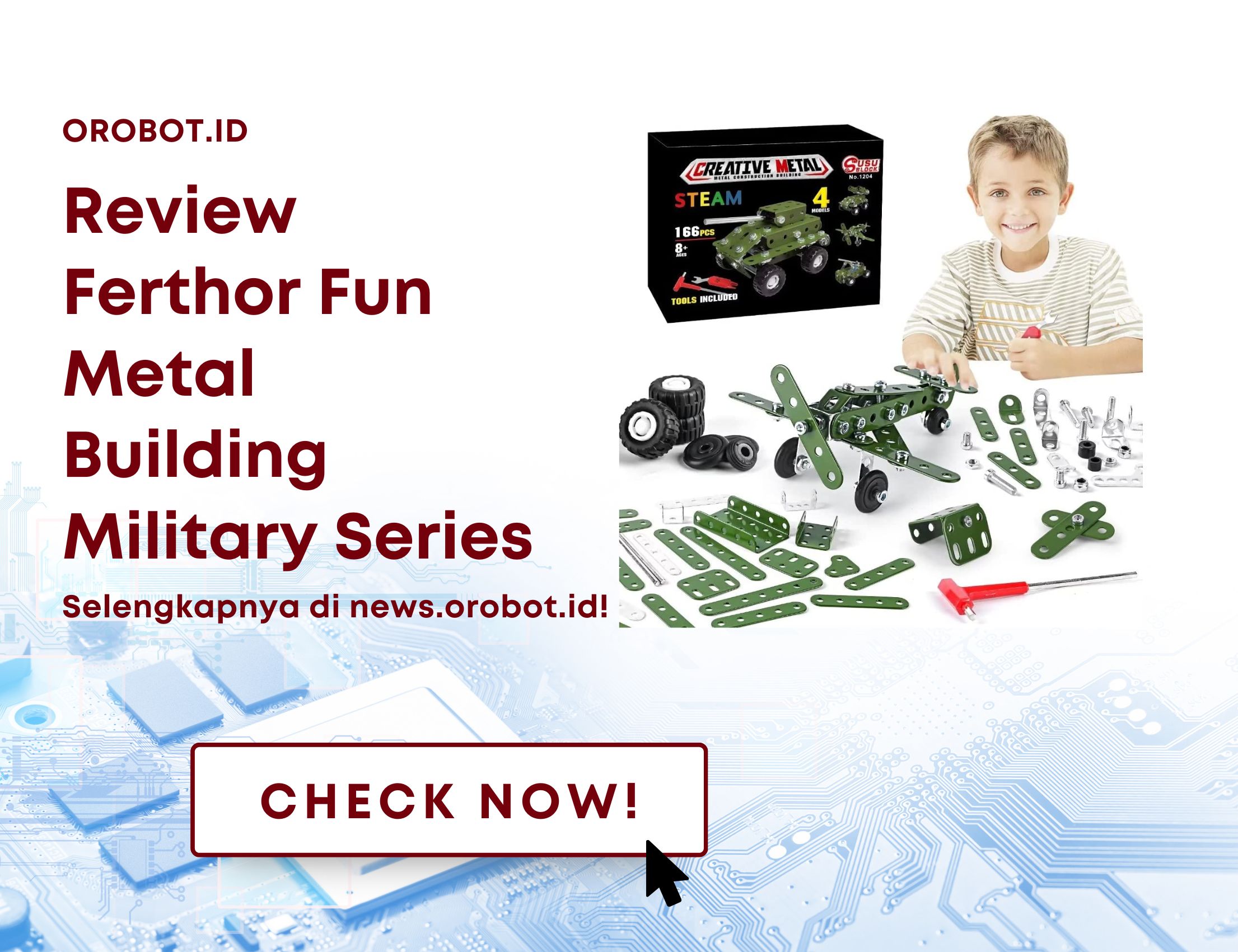 Review Ferthor Fun Metal Building Military Series, Robot Konstruksi Logam Untuk Meningkatkan Kreativitas