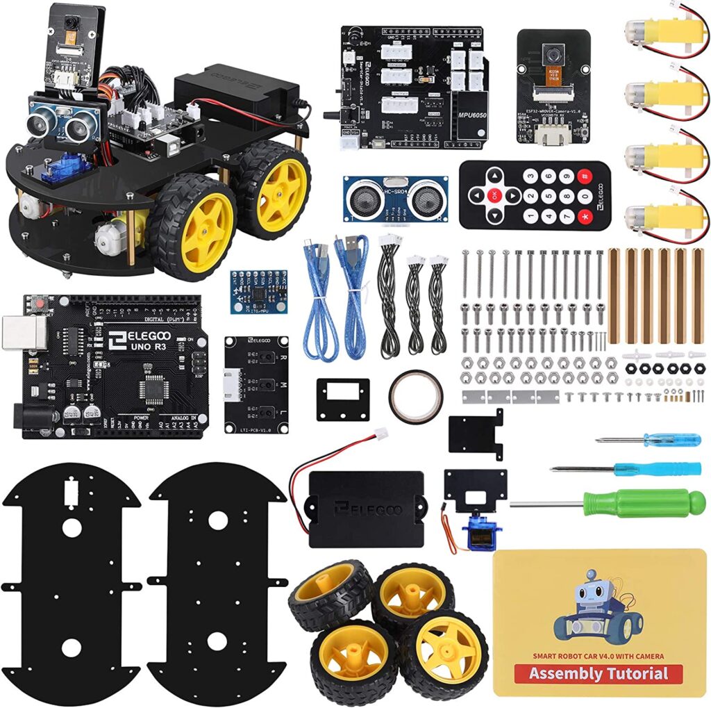 Spesifikasi Produk Robot ELEGOO UNO R3 Project Smart Robot Car Kit V4, Mobil Mainan Berkamera Canggih