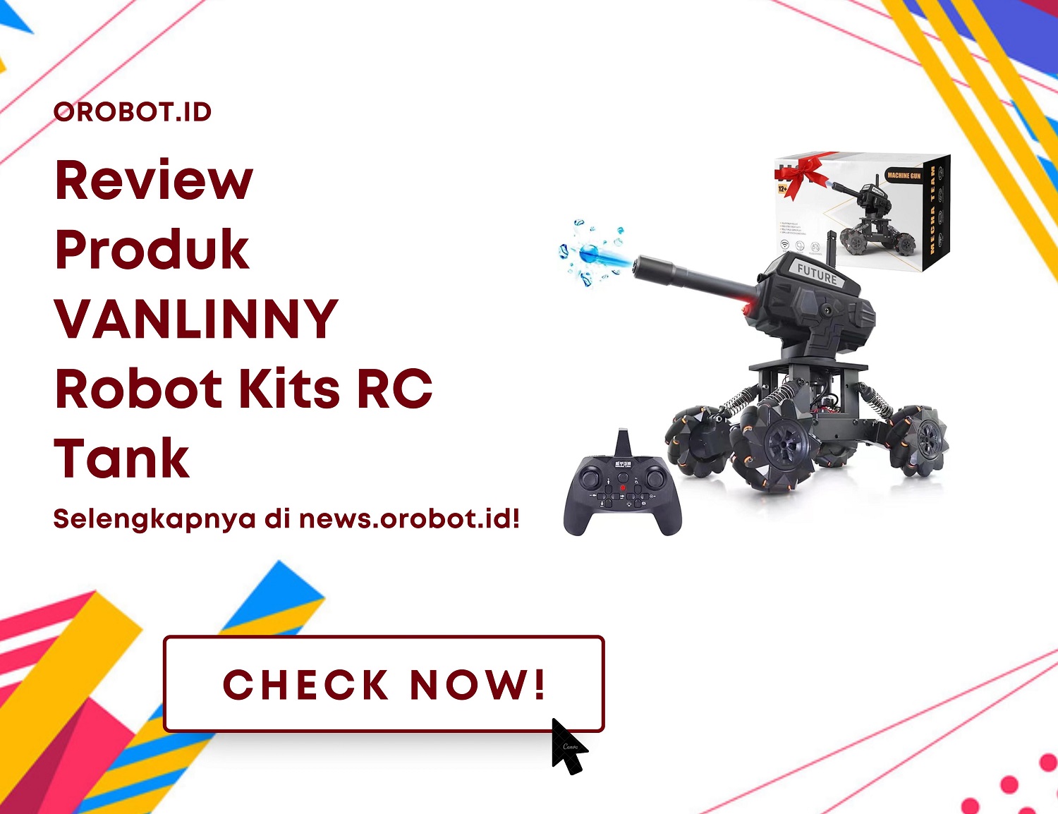 Review VANLINNY Robot Kits RC Tank, Produk Tank Penembak Air 3 in 1 Yang Canggih