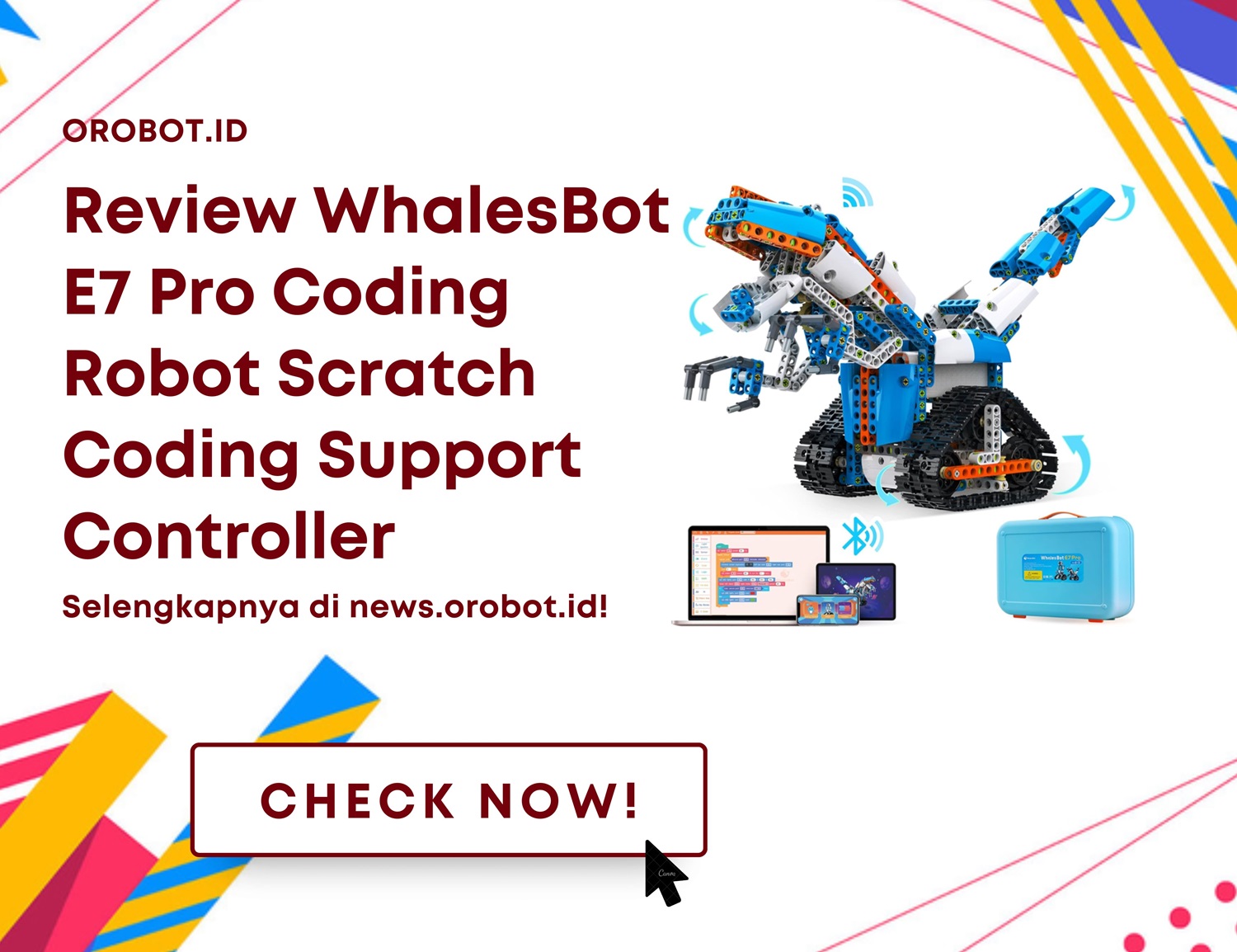 Spesifikasi dan Review WhalesBot E7 Pro Coding Robot Scratch Coding Support Controller