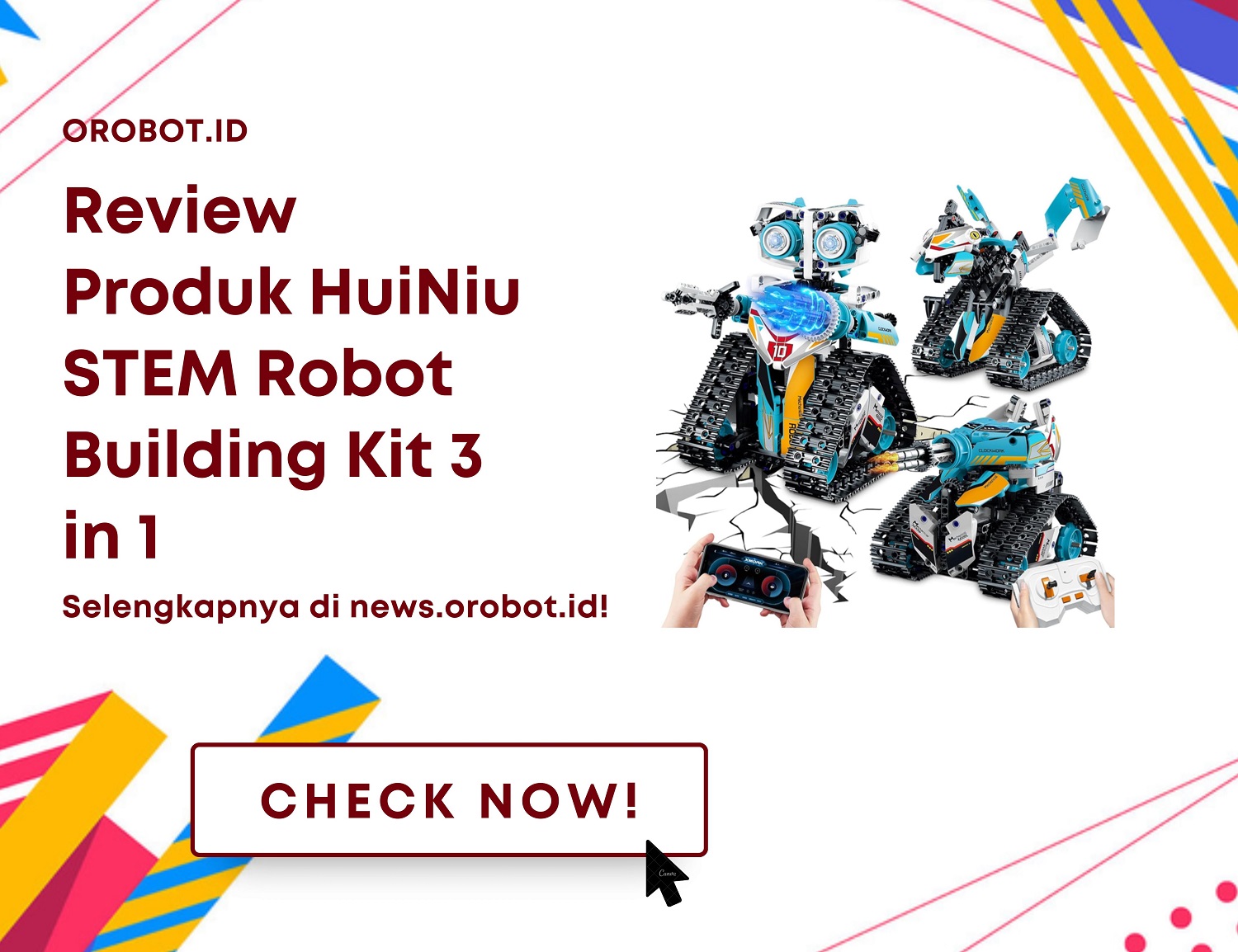 Spesifikasi dan Review HuiNiu STEM Robot Toys 3 in 1